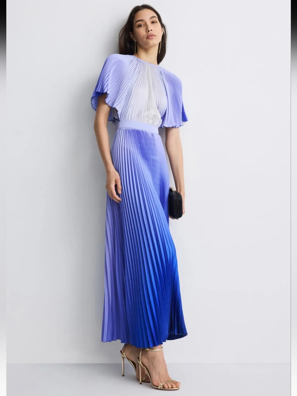 L'IDÉE Orchestra Purple Ombre Pleated Gown Size 6